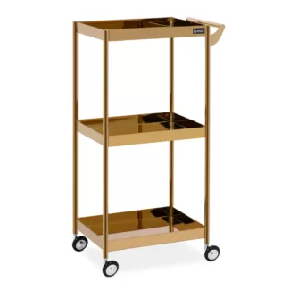 Tarvikevaunu – 3 hyllyä – maks. 30 kg – kullanvärinen – ruostumatonta terästä Tarvikevaunu – 3 hyllyä – maks. 30 kg – kullanvärinen – ruostumatonta terästä