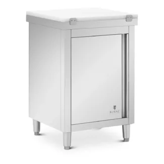 Teräskaappi – 60 x 60 cm – kantavuus 500 kg – sis. leikkuutason – Royal Catering