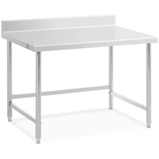 Teräspöytä – 120 x 90 cm – roiskesuoja – 95 kg kantavuus – Royal Catering Teräspöytä – 120 x 90 cm – roiskesuoja – 95 kg kantavuus – Royal Catering