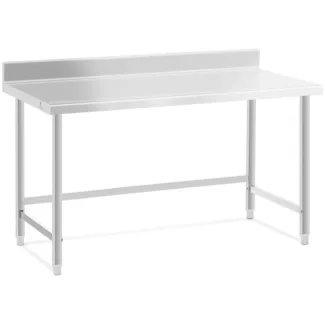 Teräspöytä – 150 x 70 cm – roiskesuoja – 93 kg kantavuus – Royal Catering