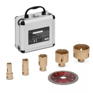 Timantti-kruunuporasarja – kulmahiomakoneisiin – 20 / 25 / 35 / 55 / 68 mm – timanttikatkaisulaikka 115 mm