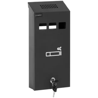 Tuhkakuppi seinään – ulko- ja sisäkäyttöön – lukittava – 30 x 14 x 6 cm