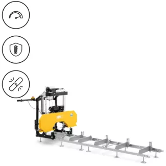 Tukkivannesaha – 7 hv – 2 800 r/min – rullakuljetin 3 m