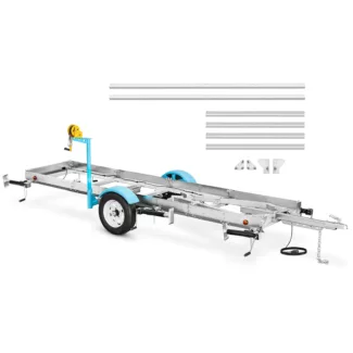 Tukkivannesahan perävaunu – jopa 1 500 kg – 2 pyörää – 6 tasaustukea