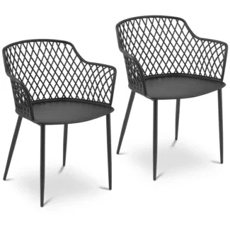 Tuoli – 2-sarja – Royal Catering – enintään 150 kg – avoin selkänoja ristikkokuviolla – käsinoja – musta