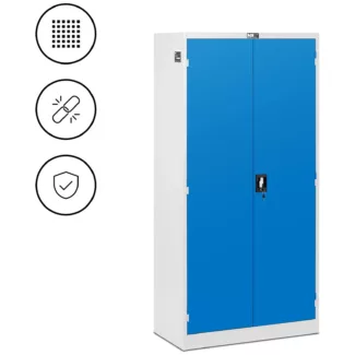 Työkalukaappi – rei’itetty takaseinä ja saranoidut ovet – 7 vetolaatikkoa – lukittava