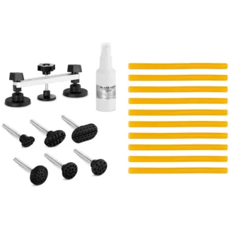 Työkalusarja – lommonoikaisu + kuumaliimapuikkoa