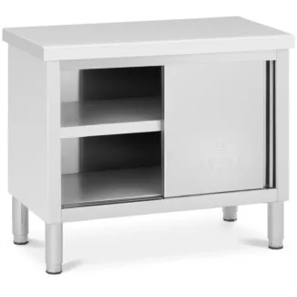 Työtaso ruostumaton teräs – 100 x 50 cm – 285 kg kuormitettavuus – Royal Catering