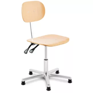 Työtuoli – 120 kg – puu, kromi – korkeus säädettävissä 362 – 498 mm Työtuoli – 120 kg – puu, kromi – korkeus säädettävissä 362 – 498 mm