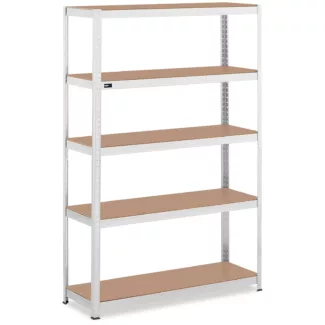 Varastohylly – 120 x 40 x 180 cm – kuormitettavuus 5 x 150 kg – harmaa