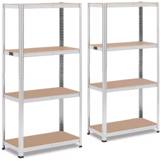 Varastohylly – 80 x 40 x 160 cm – kuormitettavuus 4 x 80 kg – harmaa – 2 kpl